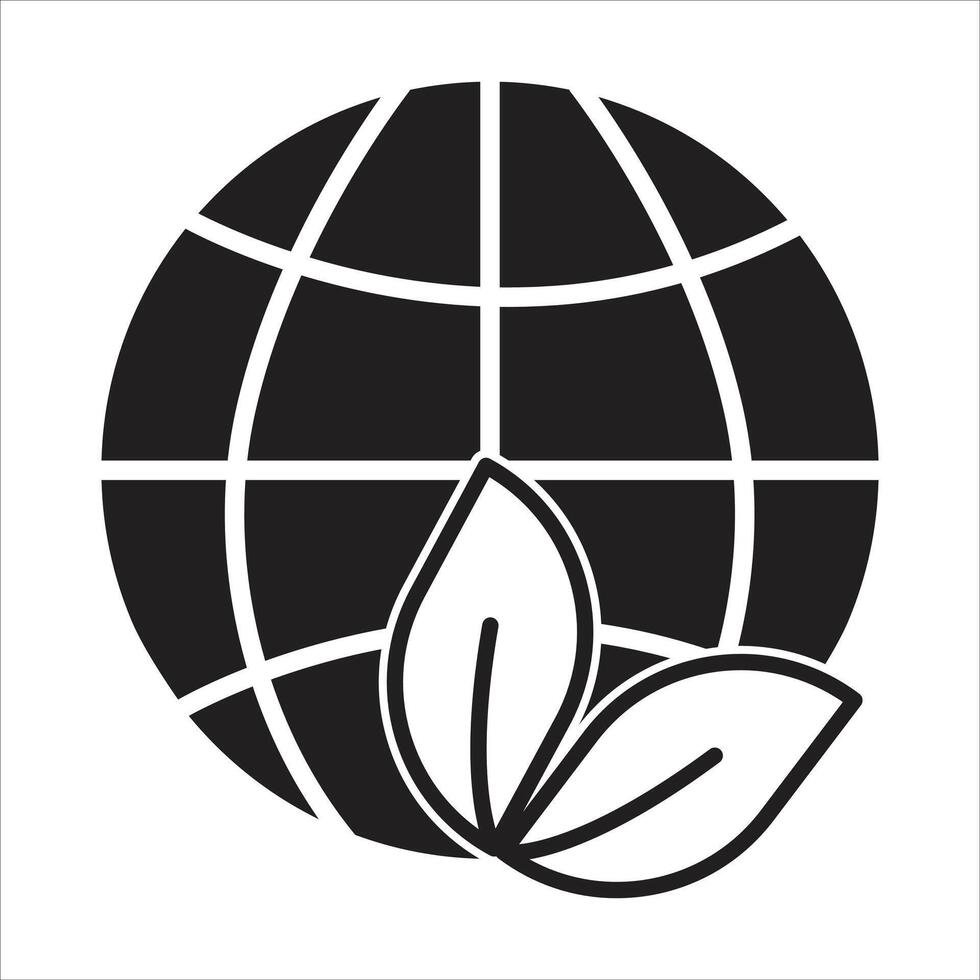 eco globe icon on white background vector