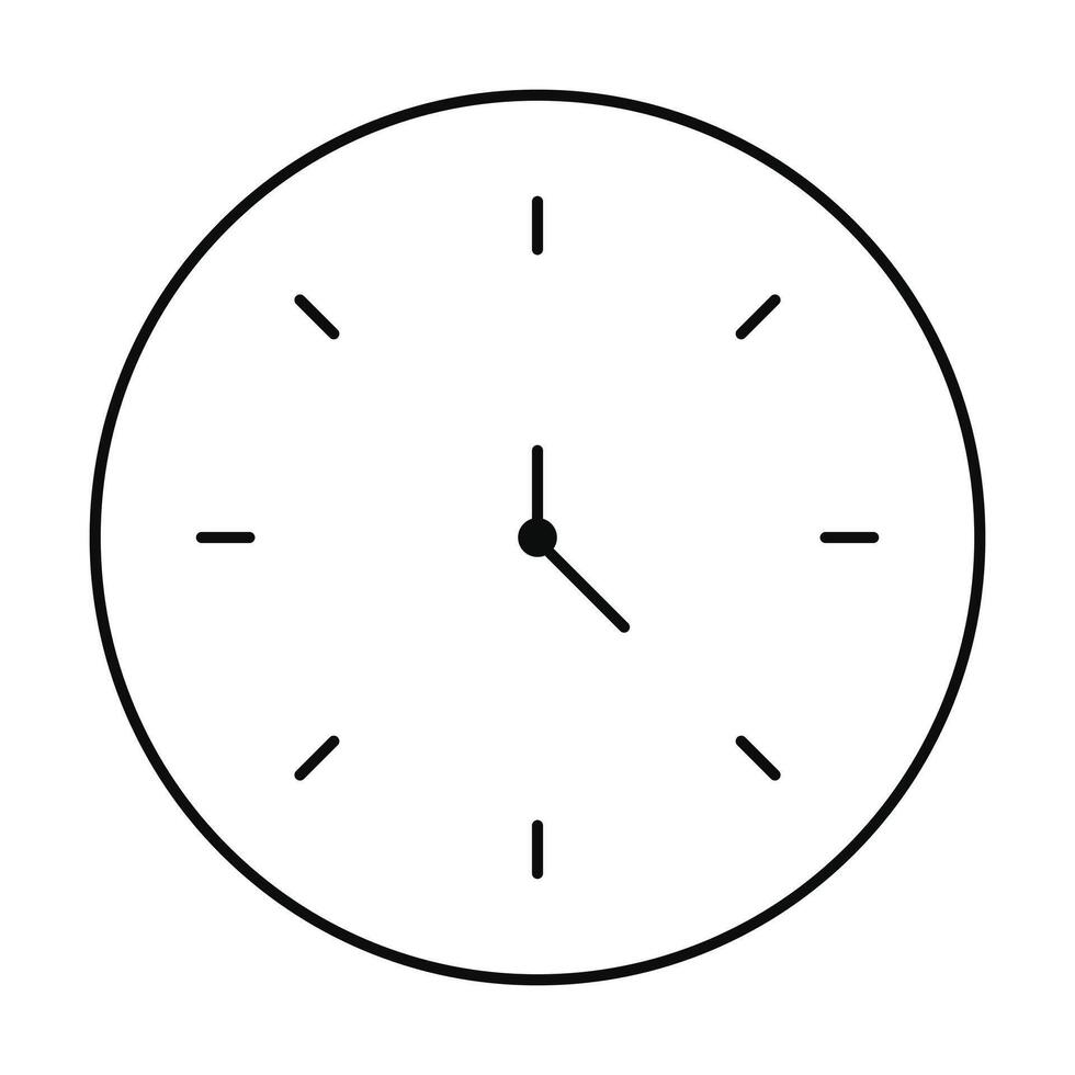 Clock icon on white background vector