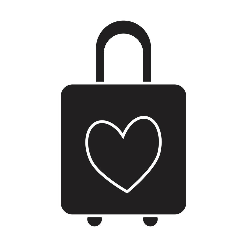 Luggage icon on white background vector