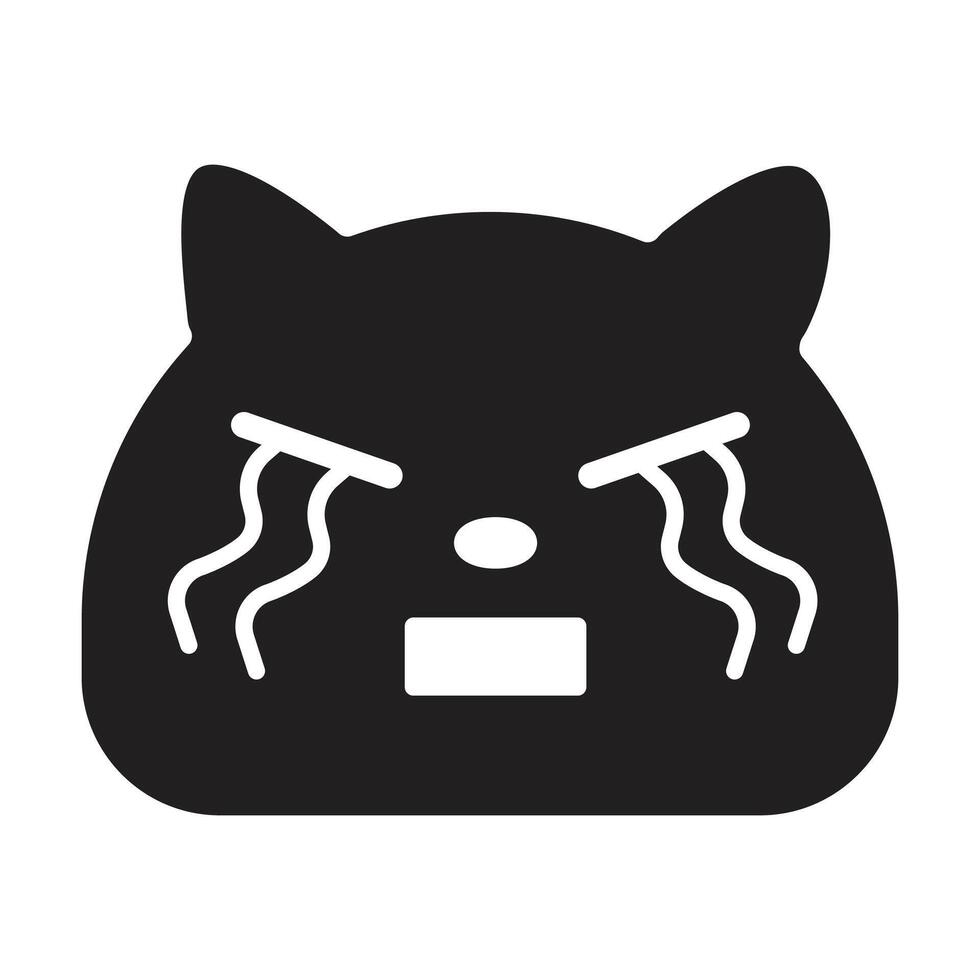 Cry bear icon on white background vector