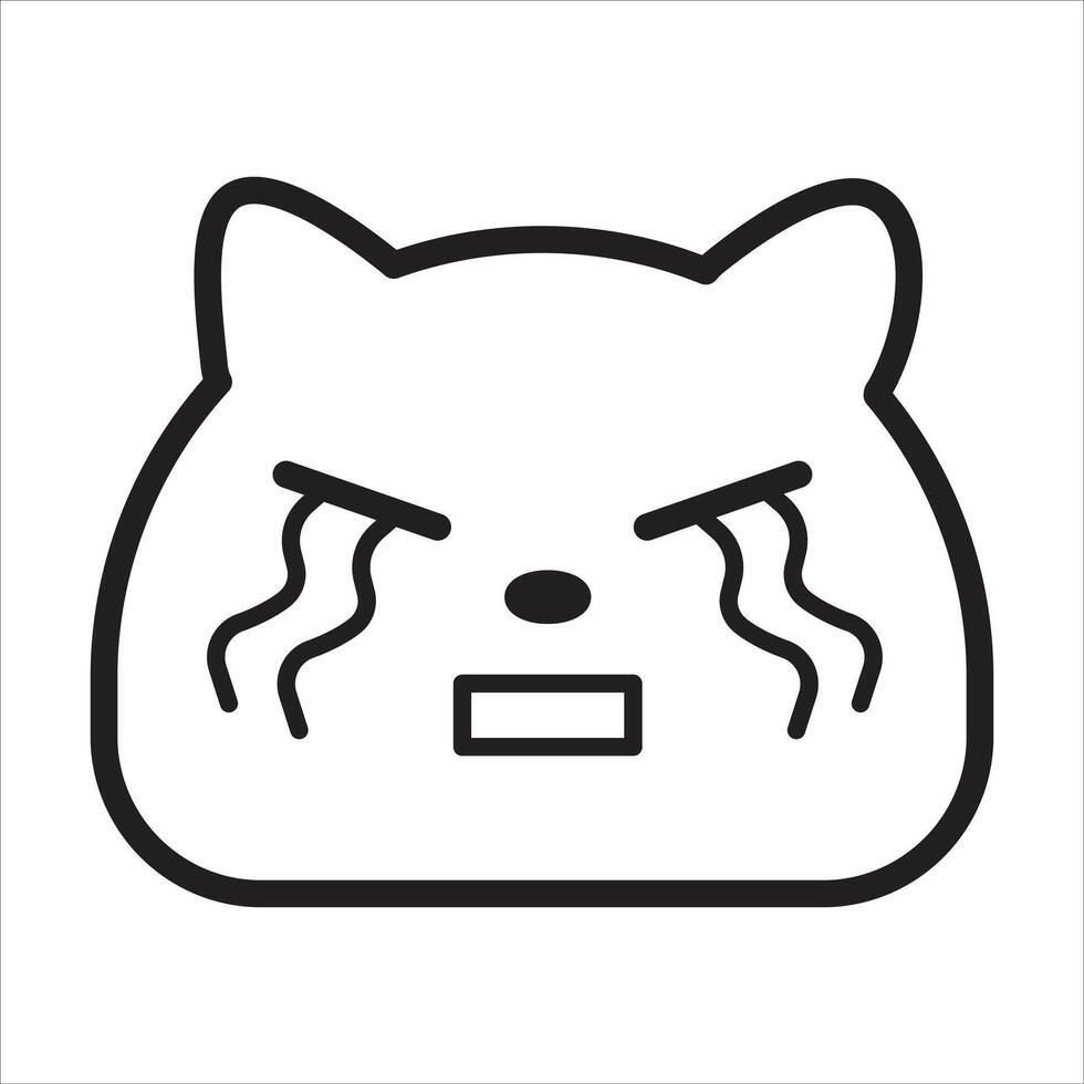 Cry bear icon on white background vector
