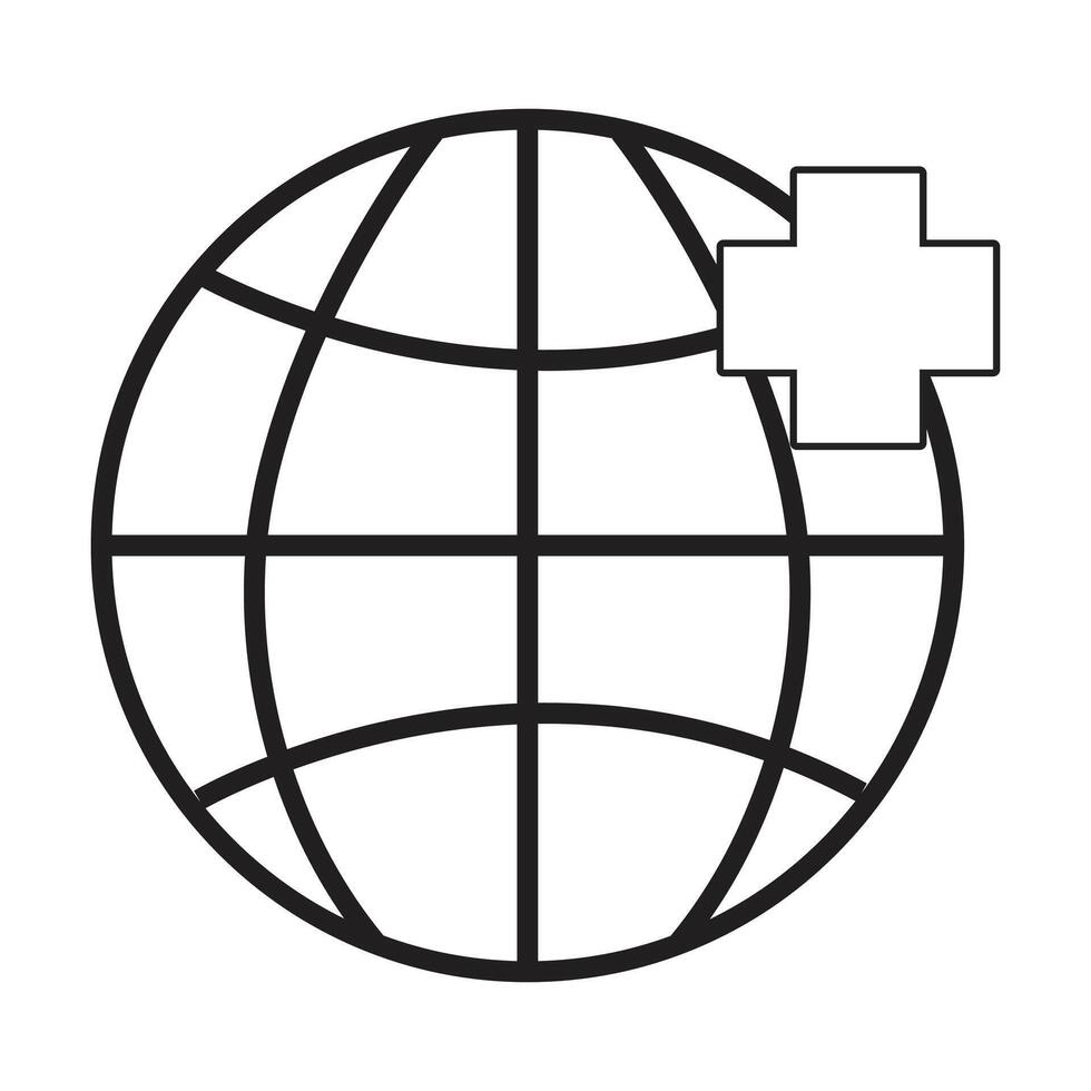 Medical globe icon on white background vector