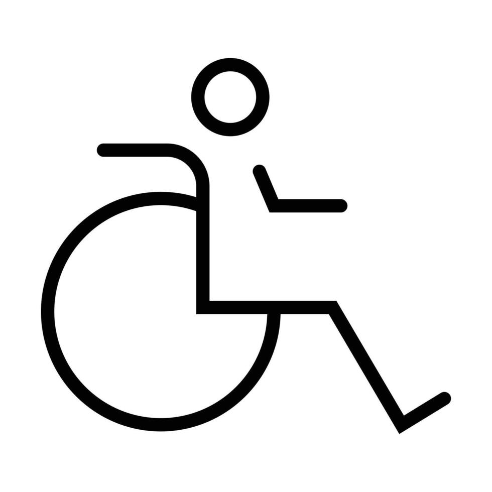 disabled person icon on white background vector