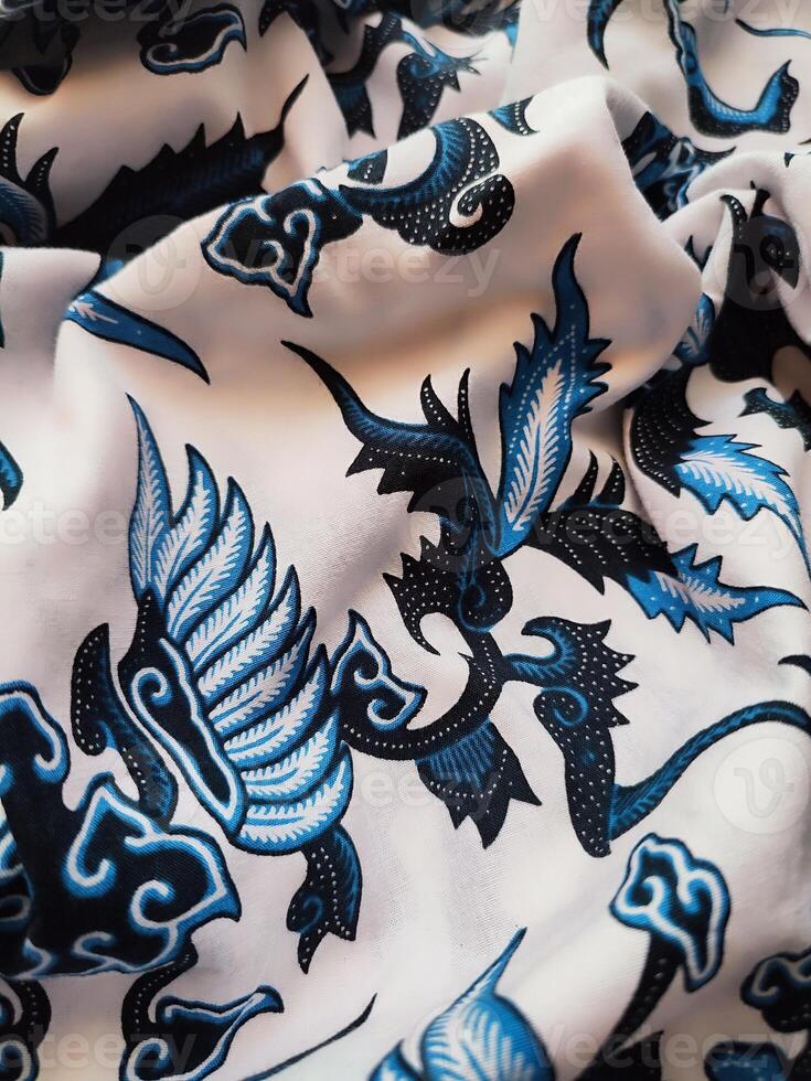 Details of the texture and pattern of Indonesian batik cloth photo