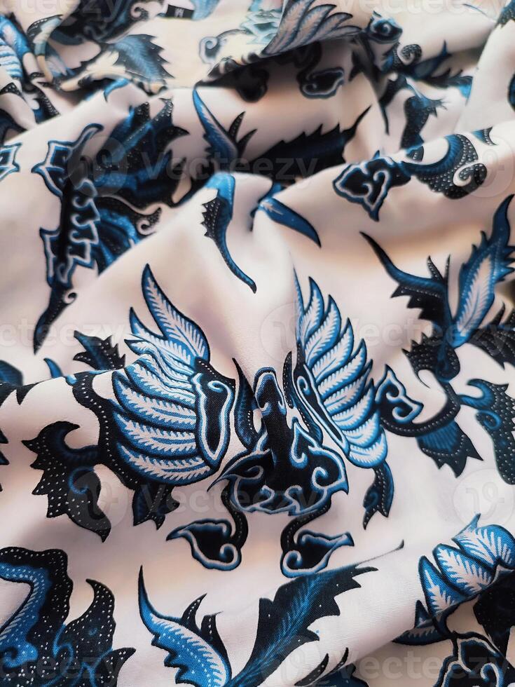 Details of the texture and pattern of Indonesian batik cloth photo