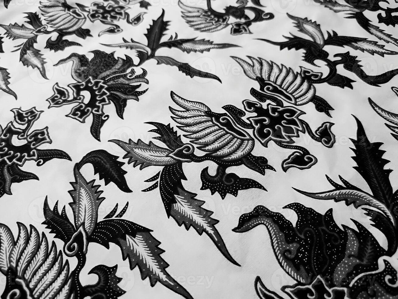 Details of the texture and pattern of Indonesian batik cloth photo