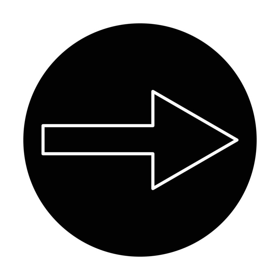 right arrow icon on white background vector