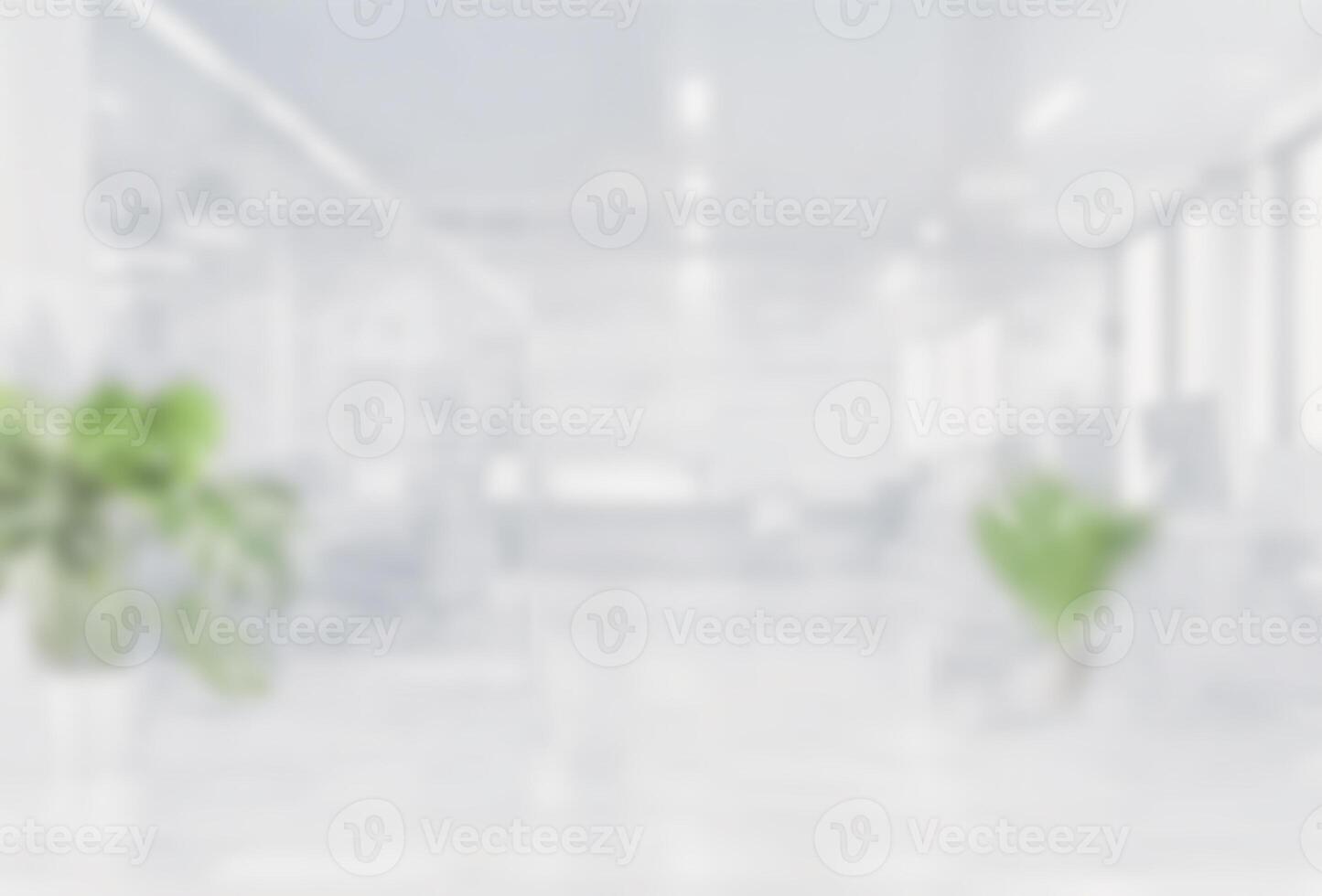 Blurred empty open space office. Abstract light bokeh at office interior background for design. photo
