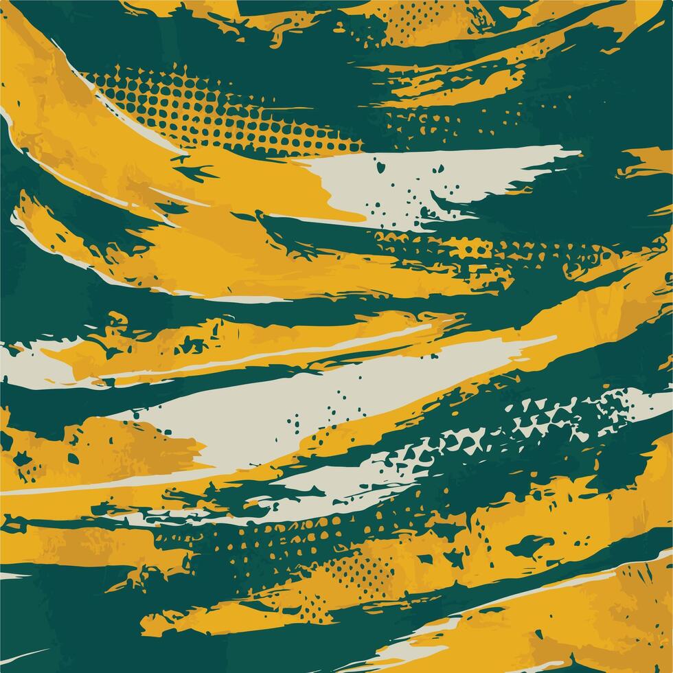 Abstract geometric yellow colorful paint grunge brush texture With halftone pattern for print, fabric, wallpapers, and clothes. vector