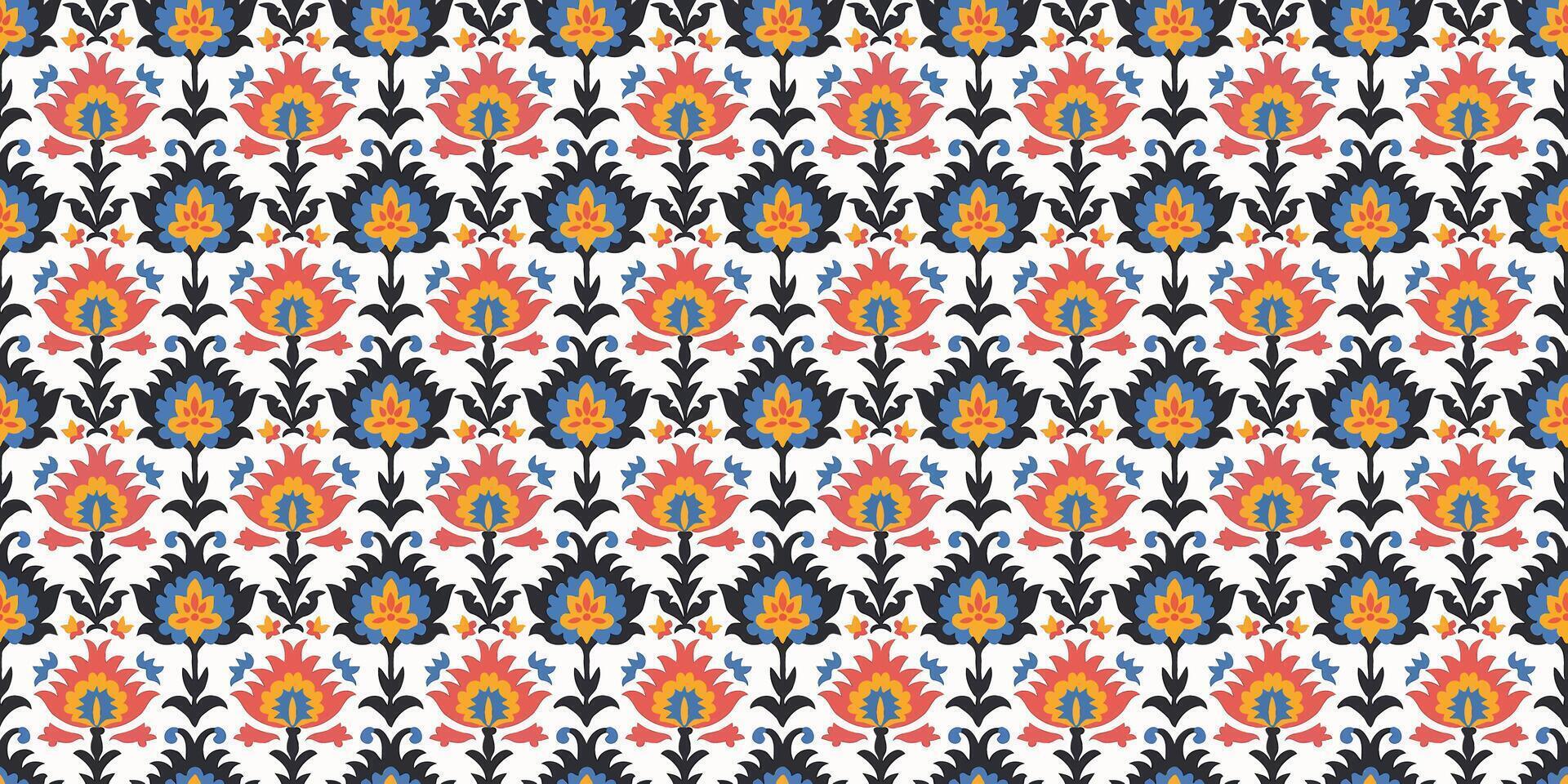 Folk design colorful seamless pattern vector