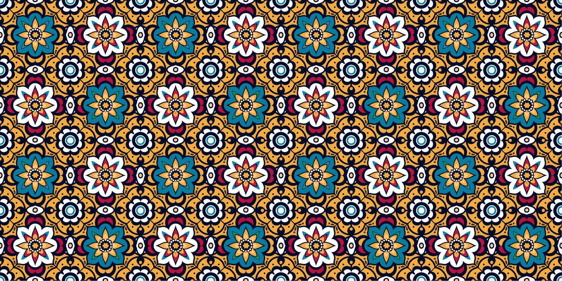 Colorful mandala seamless pattern vector