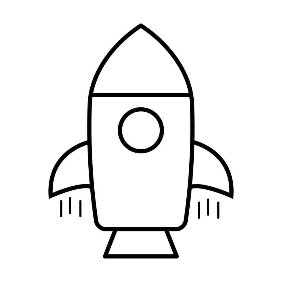 rocket icon on white background vector