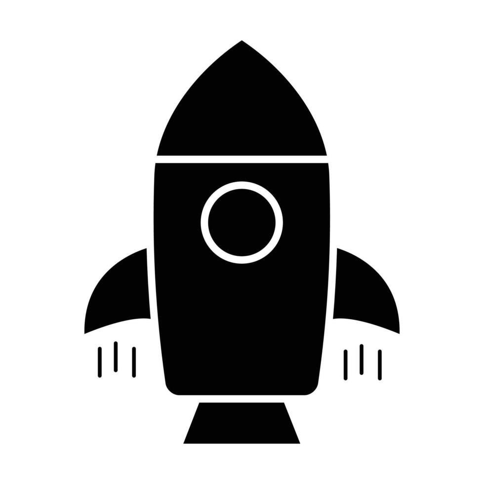 rocket icon on white background vector