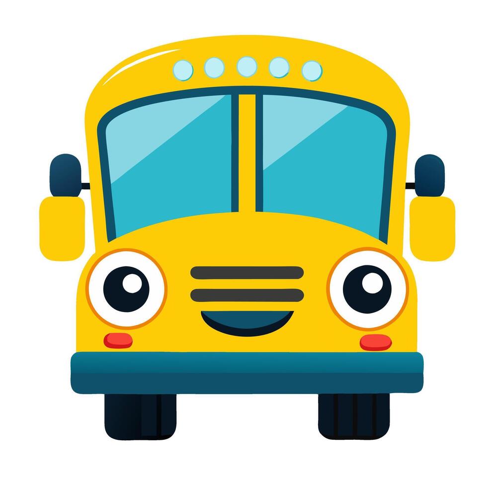 Cartoon School Bus on White Background vector