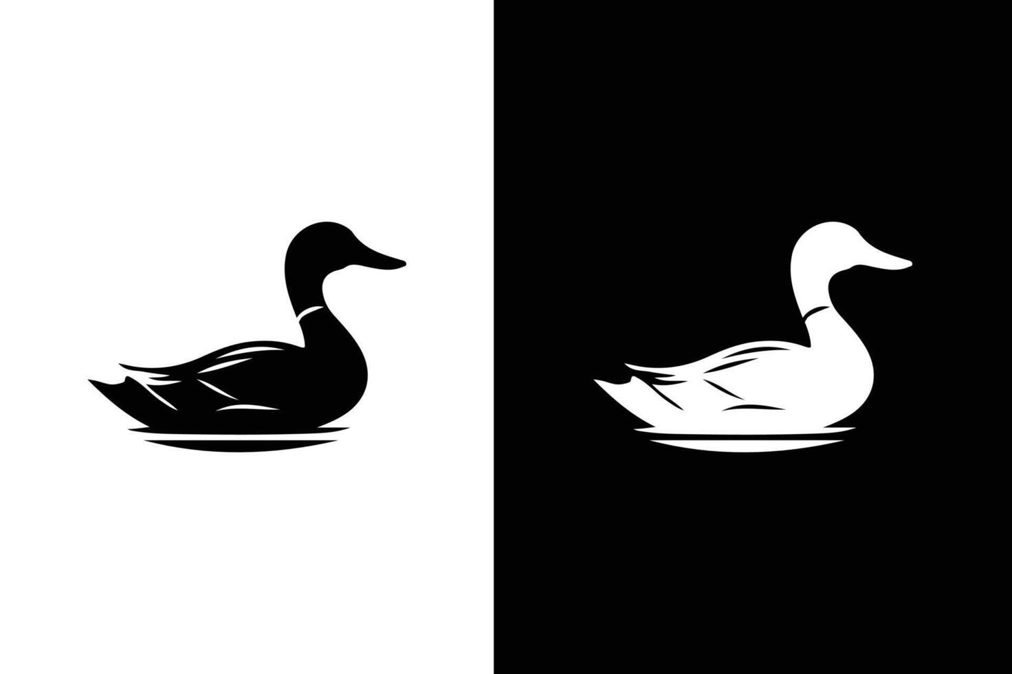 Duck icon illustration. Duck Silhouette collection illustration Black and white background vector