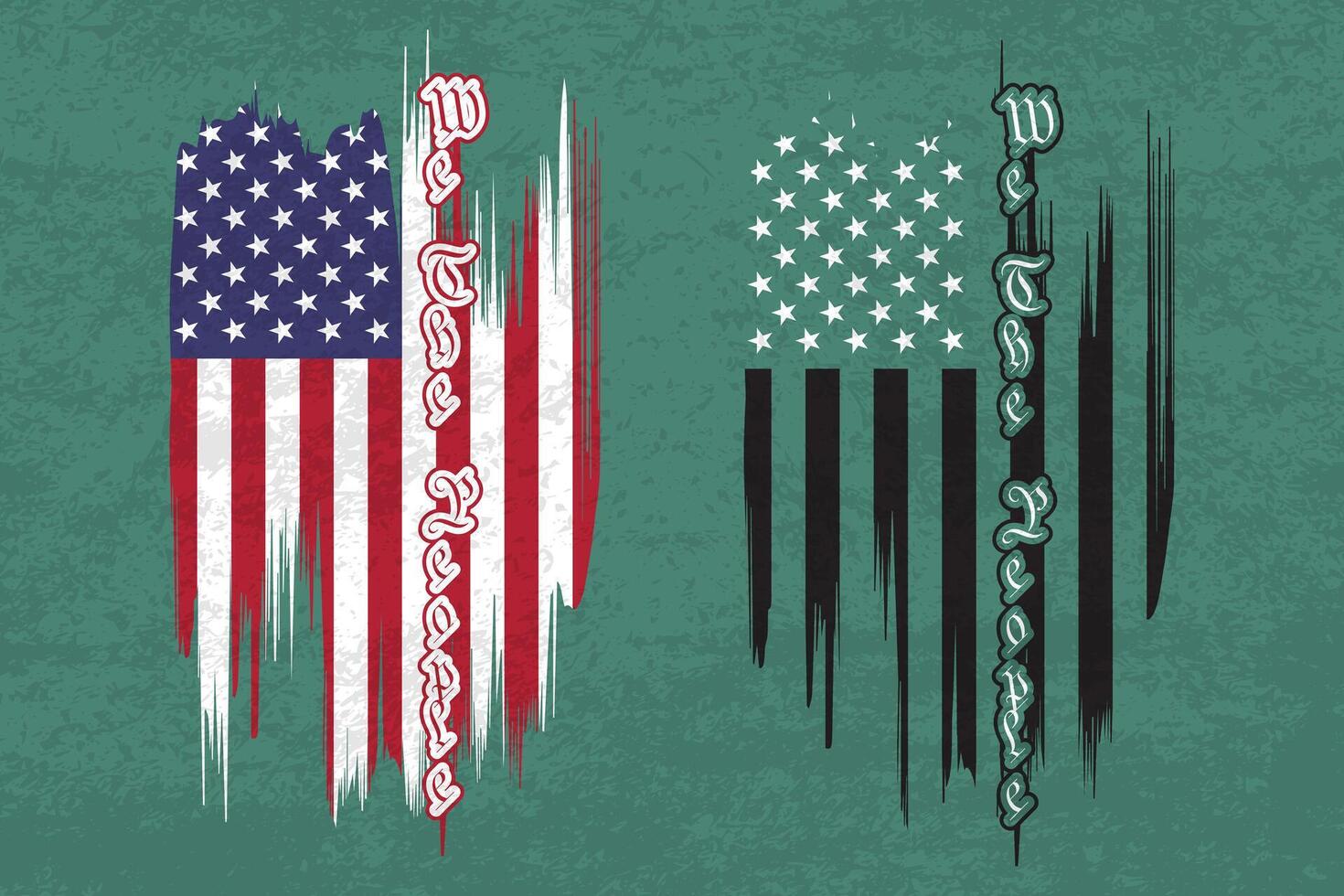 We The People, American flag, Second Amendment, constitution day design vector