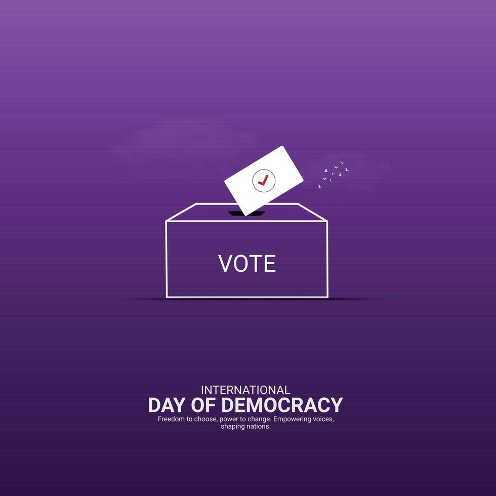 International Day of Democracy Creative Ads. hand and vote icon isolated on Template for background. Democracy Poster design, , 3d, illustration, Sep 15. Important day, Holiday concept. vector