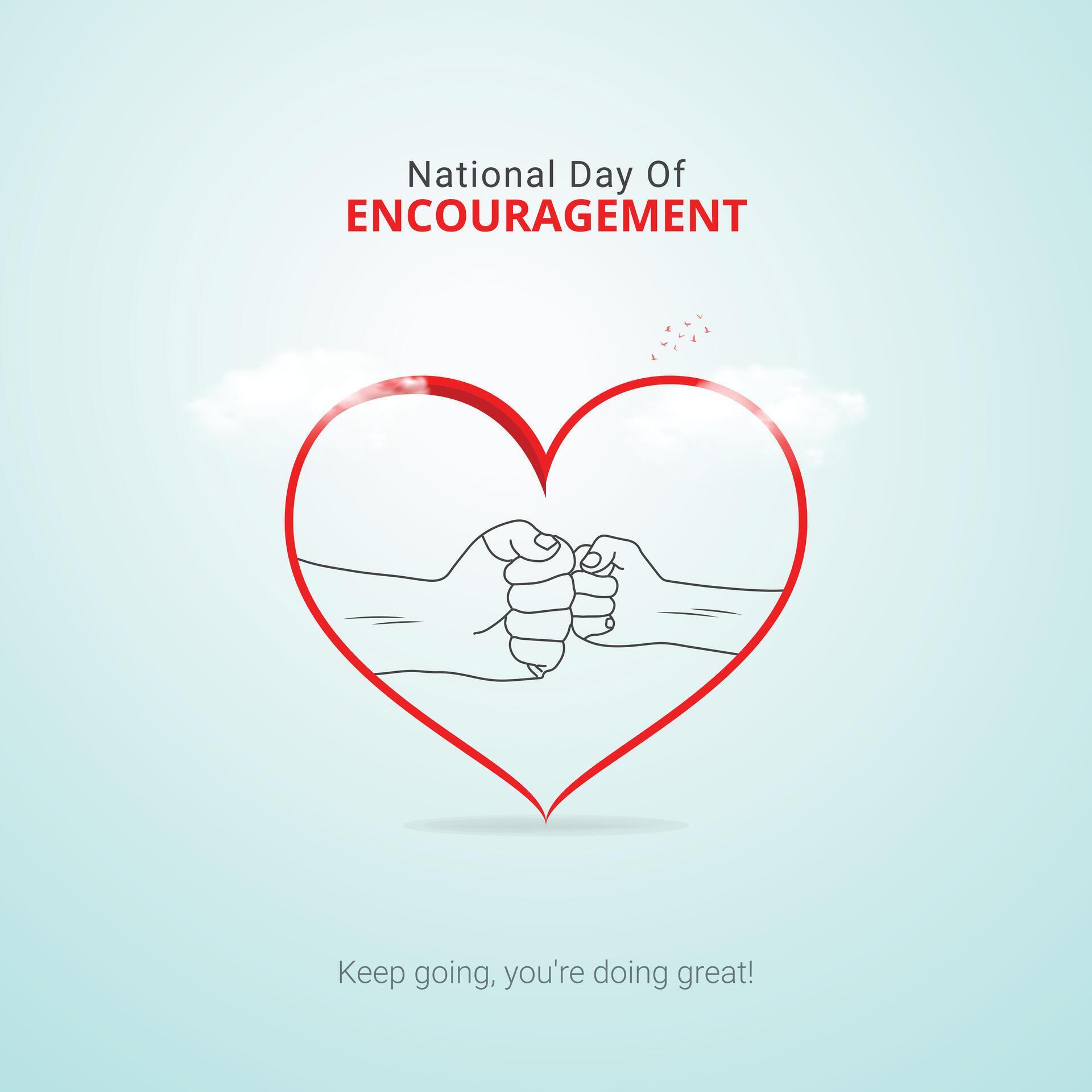 National Day of Encouragement Creative Ads. love and Encourage isolated on Template for