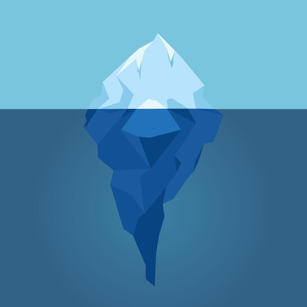 Iceberg Floating in Blue Ocean vector