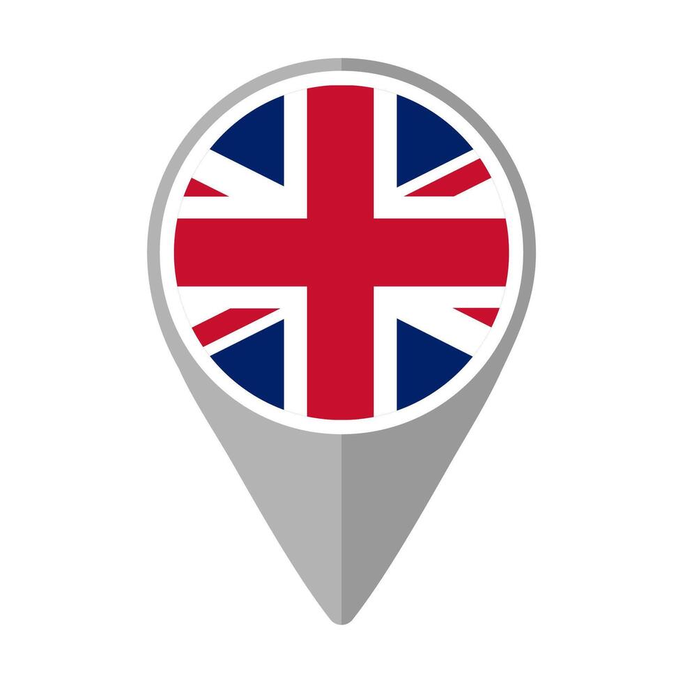 United Kingdom Flag on Location Pin vector