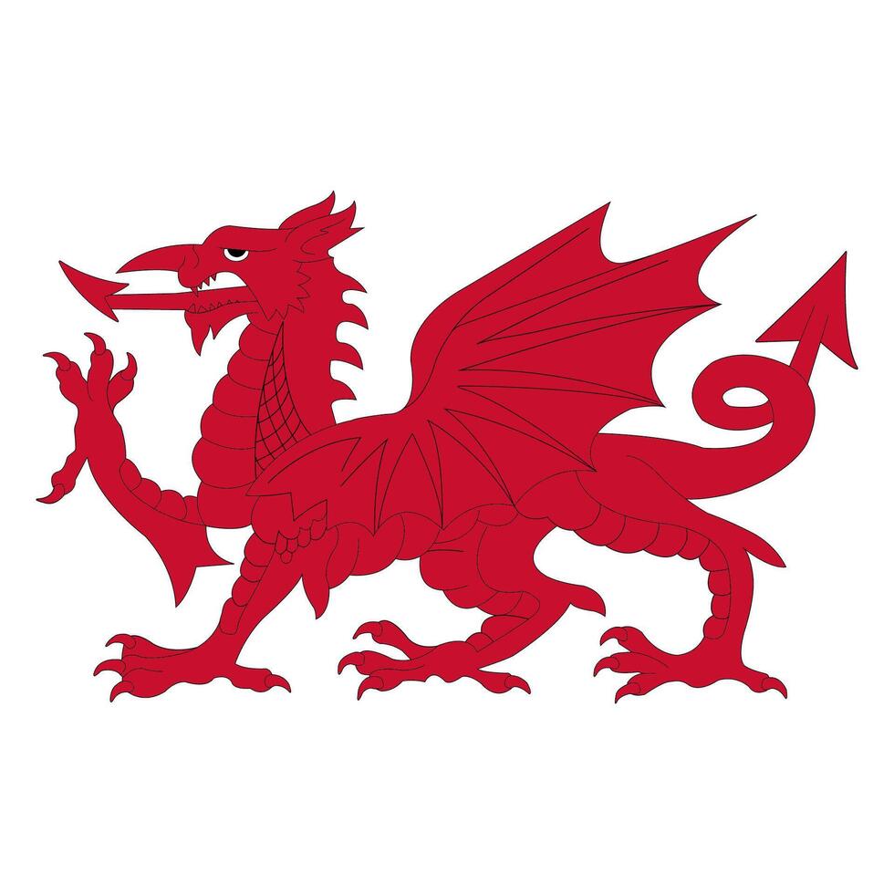 Wales Flag symbol. official National Wales flag. vector