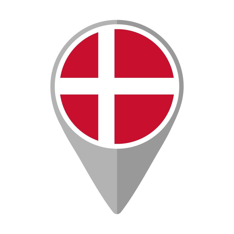 Denmark Flag on Location Pin vector