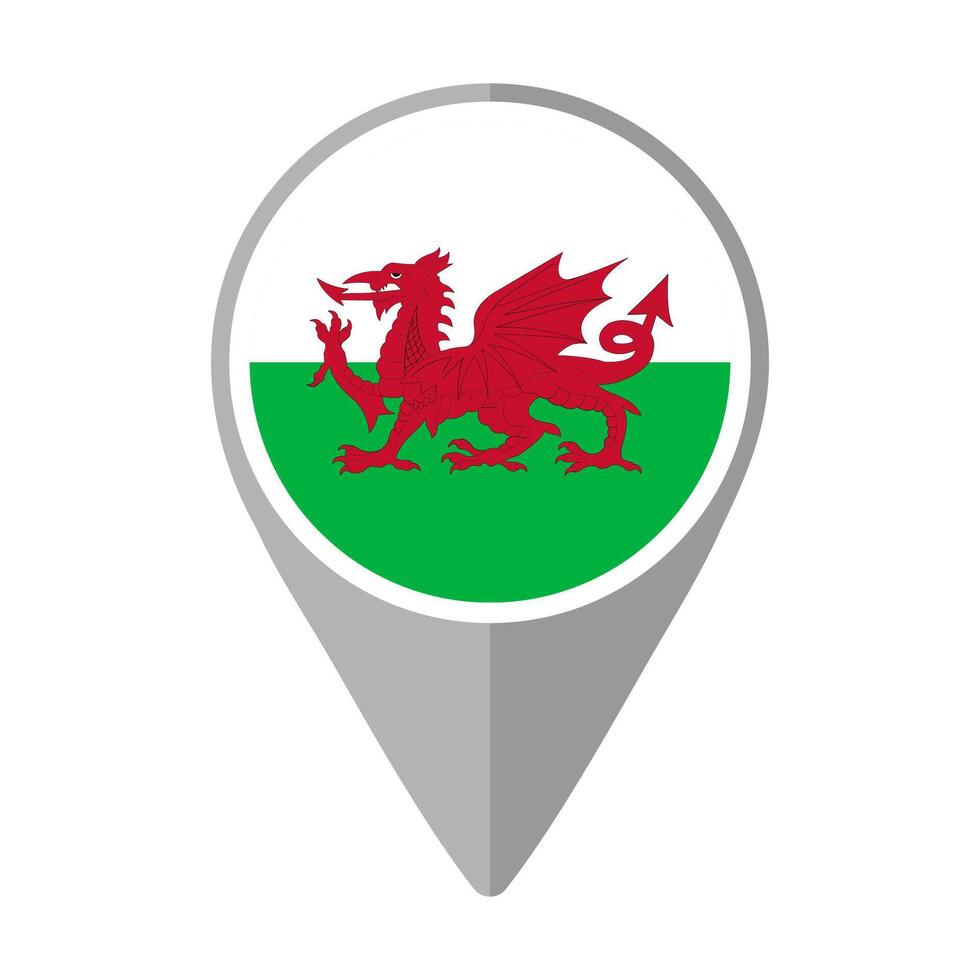 Wales Flag on Location Pin vector
