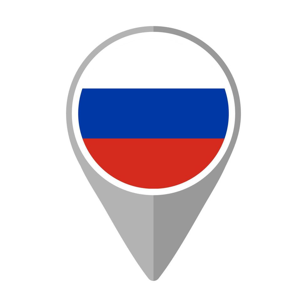 Russia Flag on Location Pin vector