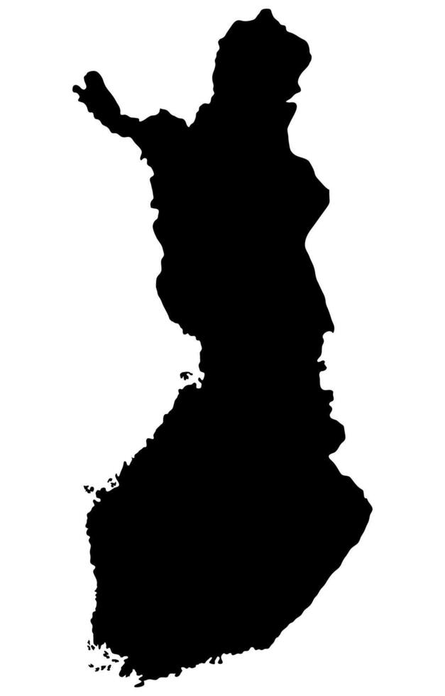 Black Silhouette of a Finland Country land Map vector