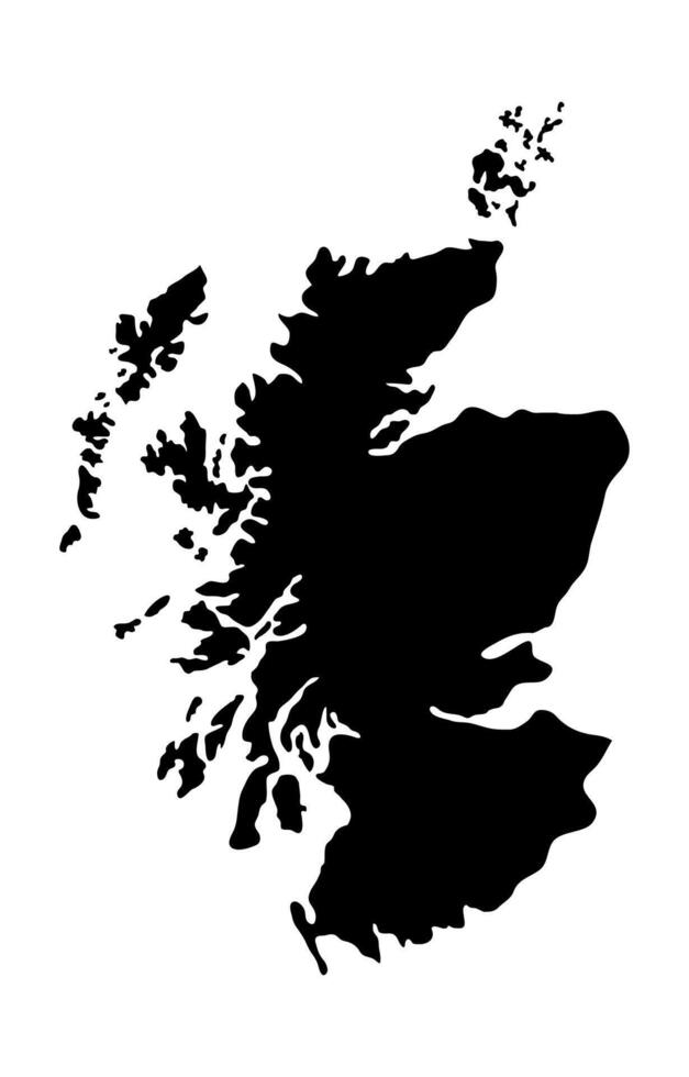 Black Silhouette of a Scotland Country land Map vector