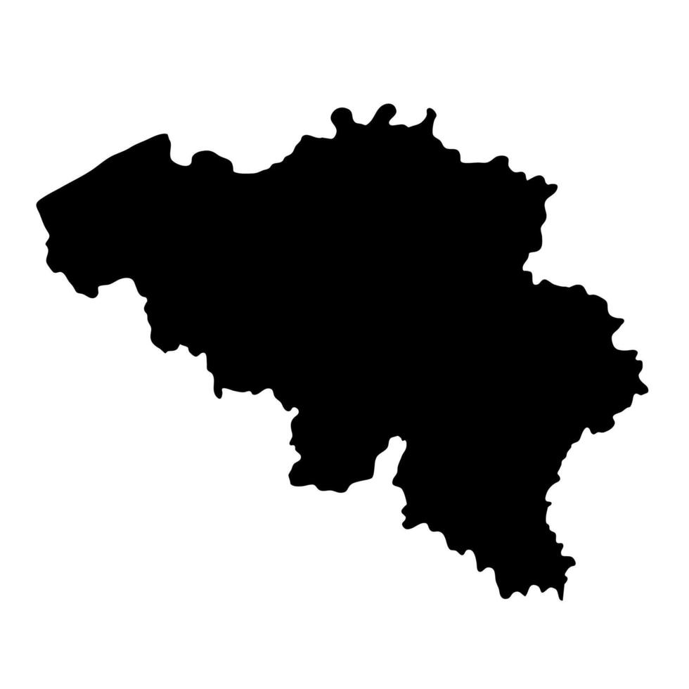 Black Silhouette of a Belgium Country land Map vector