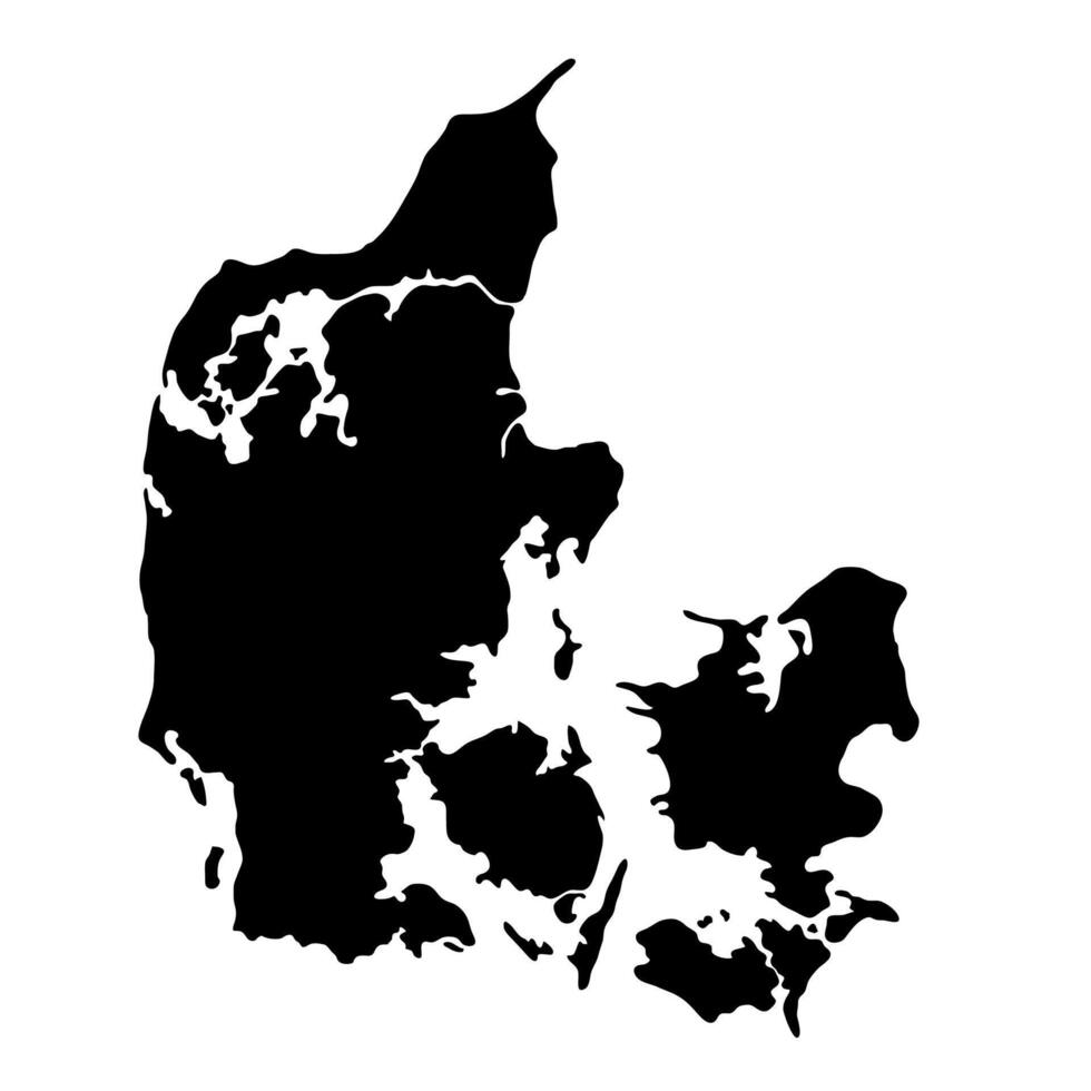 Black Silhouette of a Denmark Country land Map vector