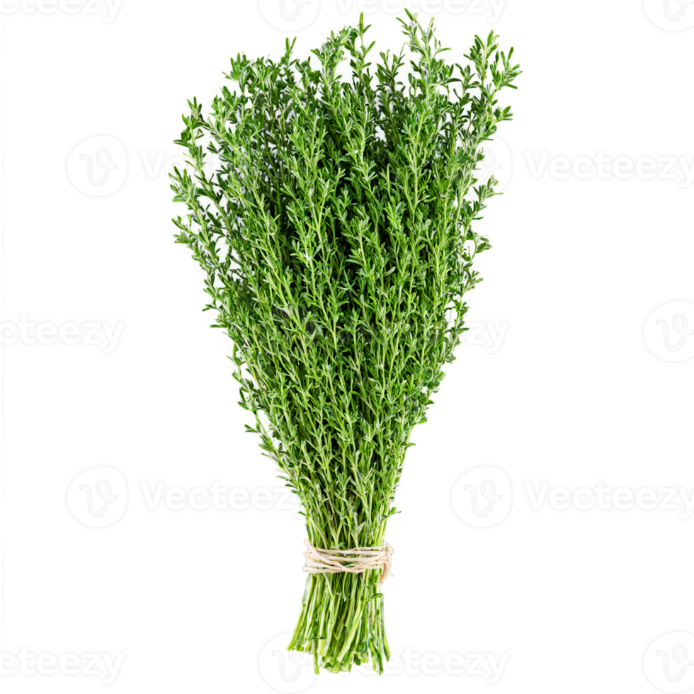 Fresh thyme sprigs vibrant green color tiny leaves delicate stems Food and culinary concept png