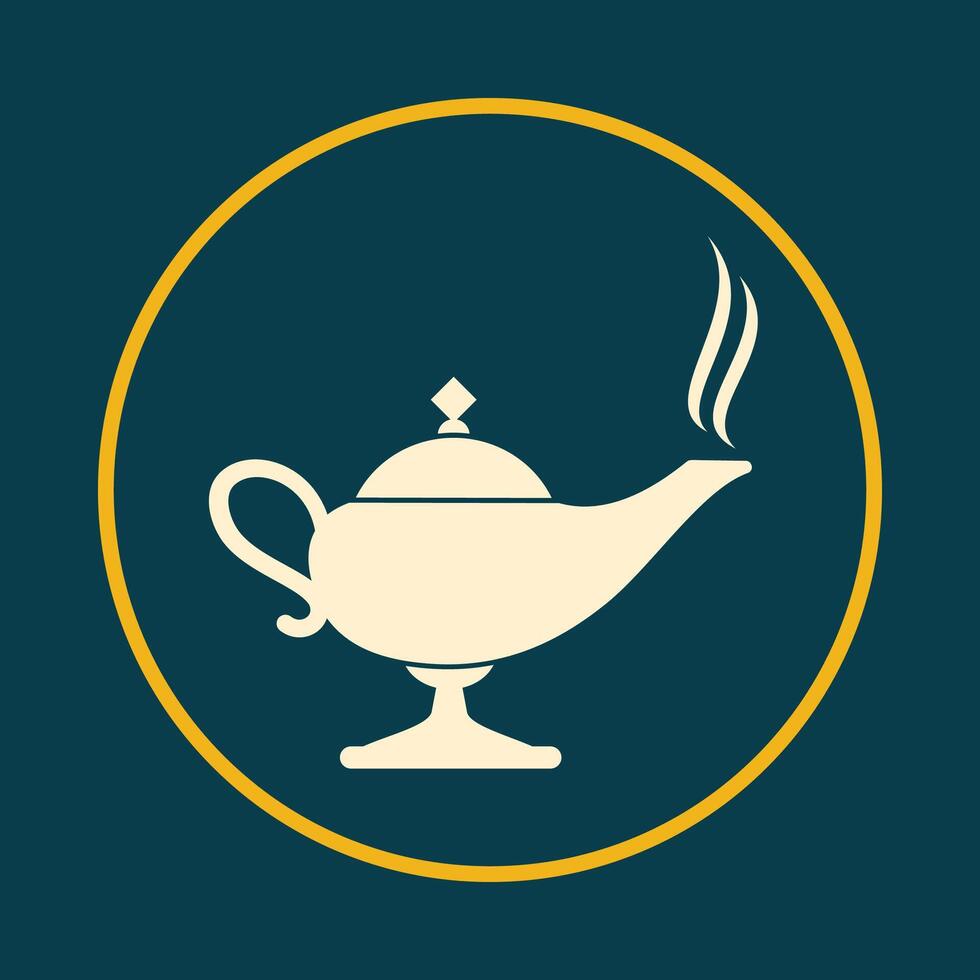 Magic lamp beneficial trendy icon attractive abstract illustration artwork design vector