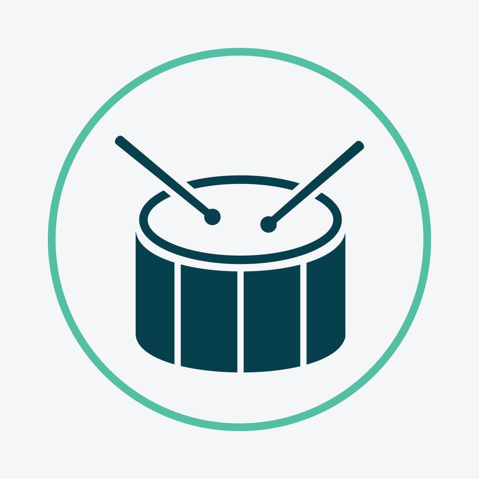 Drum friendly trendy icon attractive abstract illustration artwork design vector