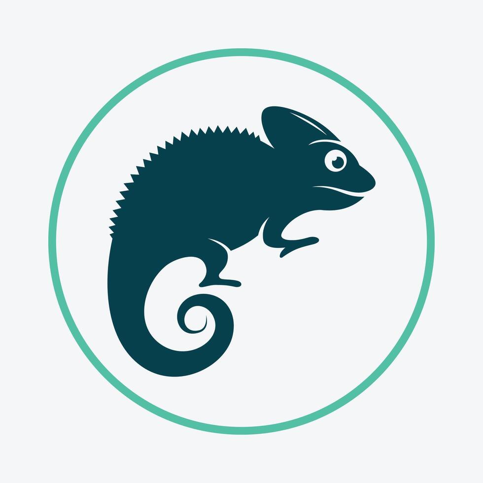 Chameleon friendly trendy icon attractive abstract illustration artwork design vector
