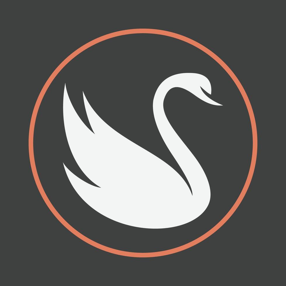 Swan favorable trendy icon attractive abstract illustration artwork design vector