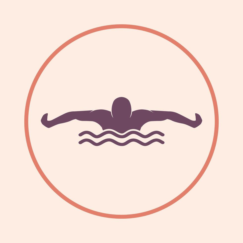 Swimming applicable trendy icon gorgeous abstract illustration artwork colorful design vector