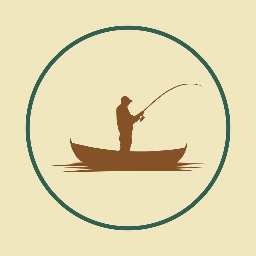 Fisherman applicable trendy icon beautiful abstract illustration artwork colorful design vector