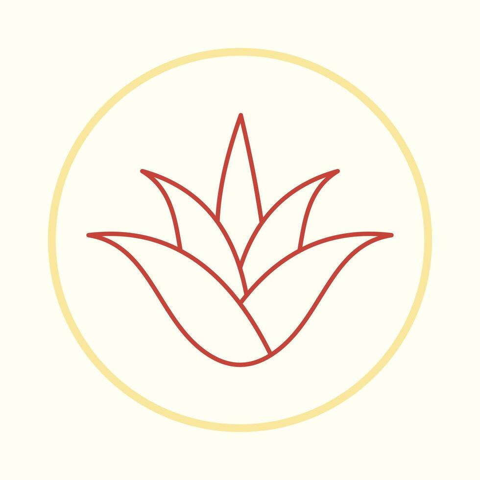 Aloe vera helpful trendy icon attractive abstract illustration artwork colorful design vector