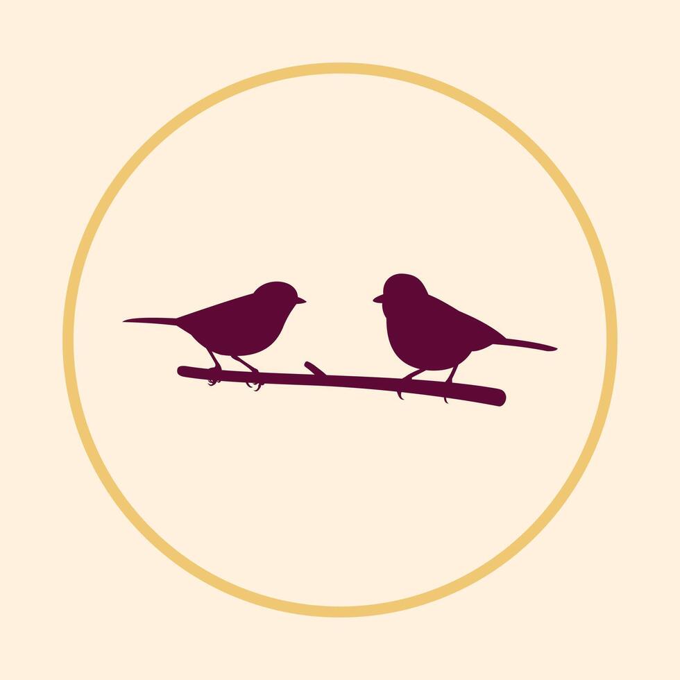 Birds sitting trendy icon usable art colorful illustration abstract background design vector