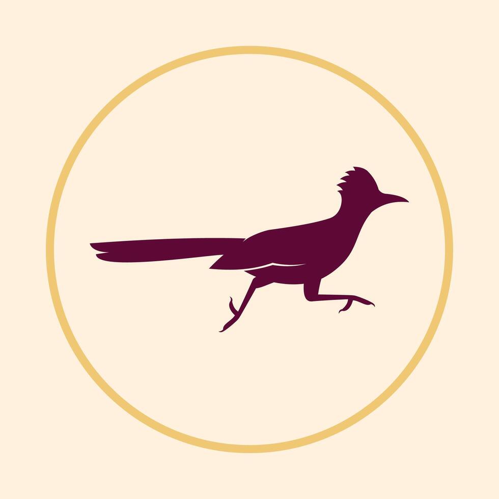 Roadrunner bird trendy icon usable art colorful illustration abstract background design vector