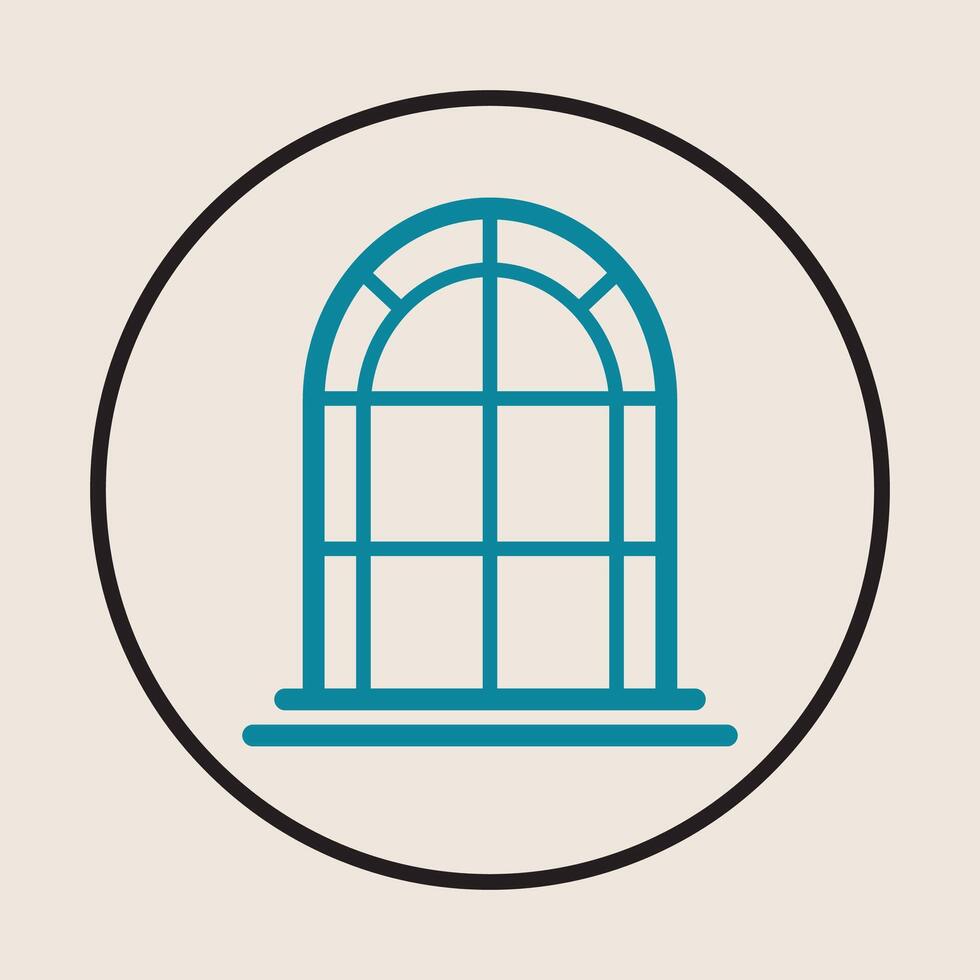 Window cool icon design abstract trendy art colorful illustration background vector
