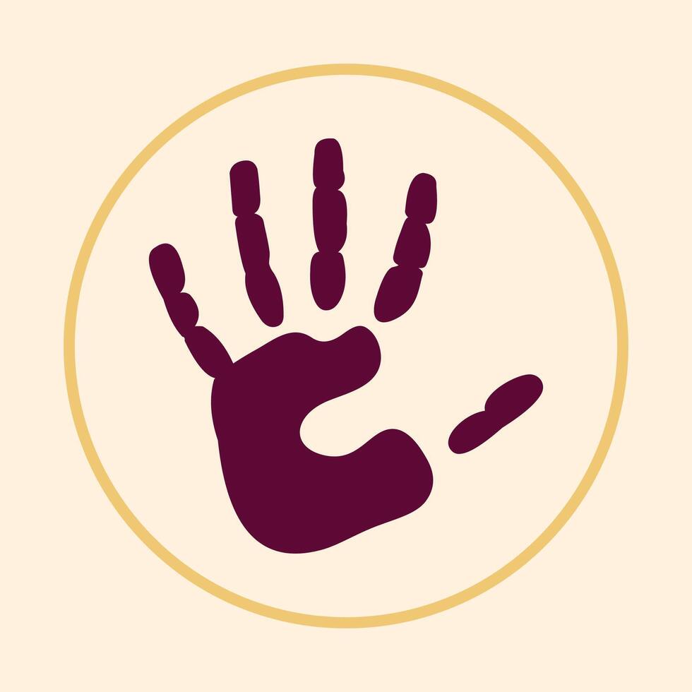 Hand Print trendy icon usable art colorful illustration abstract background design vector