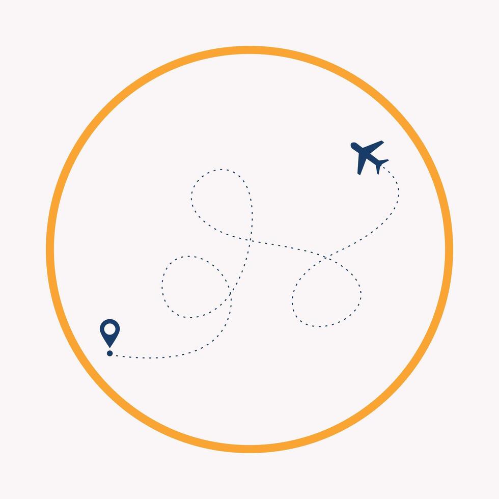 Plane route trendy icon elegant art colorful abstract background design vector
