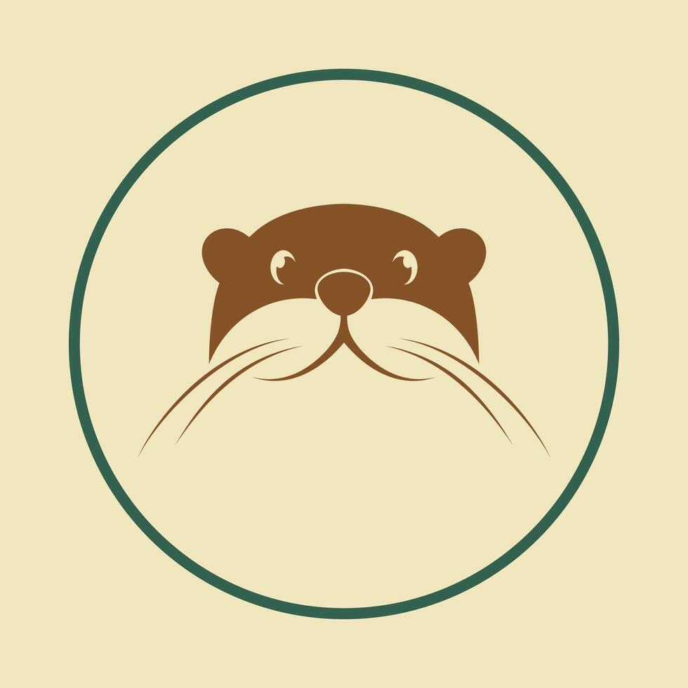 Otter head applicable trendy icon beautiful abstract illustration artwork colorful design vector