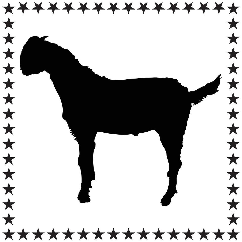 Goat Silhouette illustration, Goat Silhouette, Goat Silhouette art on white background vector