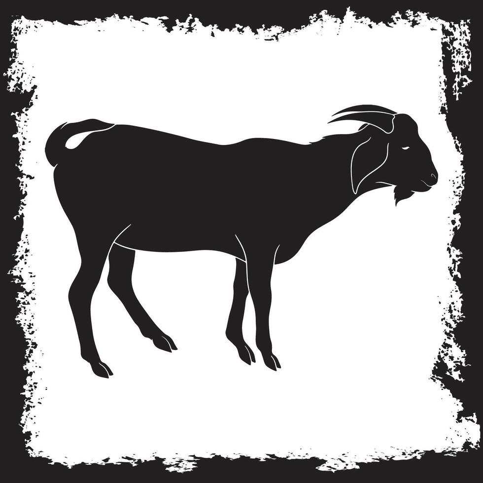 Goat Silhouette illustration, Goat Silhouette, Goat Silhouette art on white background vector