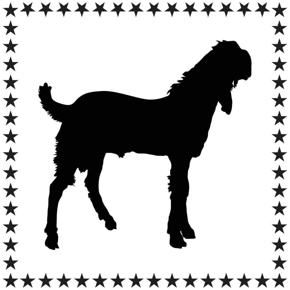 Goat Silhouette illustration, Goat Silhouette, Goat Silhouette art on white background vector