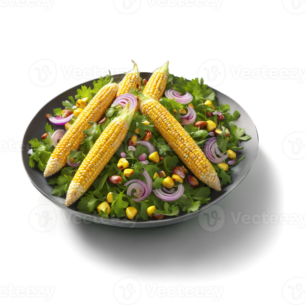 Grilled corn salad char grilled kernels red onion cilantro lime dressing Culinary and Food concept png